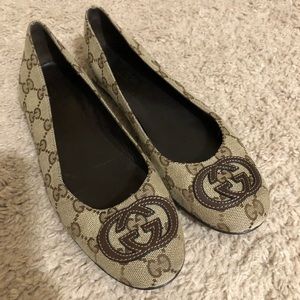 Gucci monogrammed flats